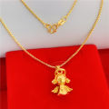 【Exclusive Offer】Necklace Women's Long-standing Color-plated 24k Gold Imitation Gold 999 Gold Angel Pendant Gold Jewelry. 
