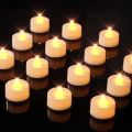 24 pcs Flameless Smokeless Plastic LED Candle Tealight Diya Battery Operated. 
