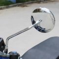 1 Pair Motorcycle Scooter Mirrors Universal Motorbike Rear View Mirror 8mm Round Oval Convex Mirrors. 