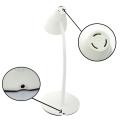 White Adjustable Flexible Goose Neck Touch Switch Sensitive Table Lamps Built-In Rechargeable Battery. 