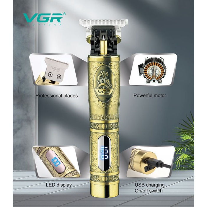 VGR%20V-091%20Hair%20Clipper%20%7C%20T9%20Rechargeable%20Electric%20Trimmer%20%7C%200%20mm%20Precision%20%7C%20LCD%20Digital%20Display%20%7C%20Professional%20Barber%20and%20Home%20Grooming%20Tool%20-%20Image%205