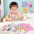 Cut Free Melody and Kuromi Diy Quiet Book Doll Paper Girl Cute Educational Handmade Toy Sanrio DIY Puzzle Sticker Busy Book for Kids. 