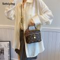 Sutuiying 2024 Vintage Girls Shoulder Bag Handbag Printing Ladies Fashion 2025 Crossbody Small Square Bag Simple Chain Girls Cosmetic Bag. 
