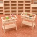 1:12 Wood Shelf Flower Stand Mini Doll House Furniture Model Simulation Furniture Accessories,No.1. 