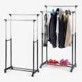 Adjustable Double Pole Telescopic Clothes Rack. 