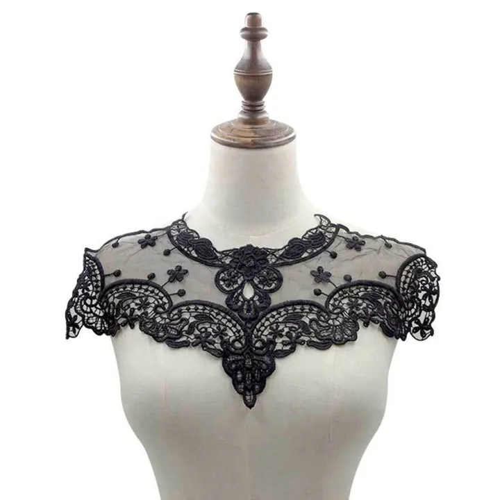 Trendiq%20Lace%20Neck%20Collar%20Hollow%20Design%20Flower%20Mesh%20Clothing%20Applique%20-%20Image%202