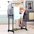 Adjustable Double Pole Telescopic Clothes Rack/Drying Rack/ Bedroom Hanger. 