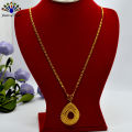 Jewels of Nepal Gold Plated Chain & Drop Stoned Locket for Women. 