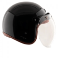 AXOR JET RETRO GLOSS BLACK HALF FACE MOTORCYCLE HELMET | RIDERS CHOICE NEPAL. 