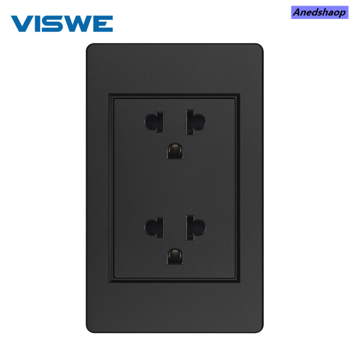 Anedshaop%20VISWE%20Thailand%203%20Pins%20Socket,%2015A%20Universal%20Power%20Jack%20AC%20250V,%20Luxury%20118*72mm%20Plastic%20Panel,%20Double%20Jack%20Power%20Wall%20Outlet%20-%20Image%202
