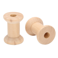 JAERBEE 30Pcs Wooden Empty Thread Spools Natural Color 29mm X23mm. 