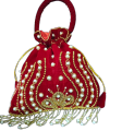Women Bags Top Handle Party Velvet Potli Bags. 