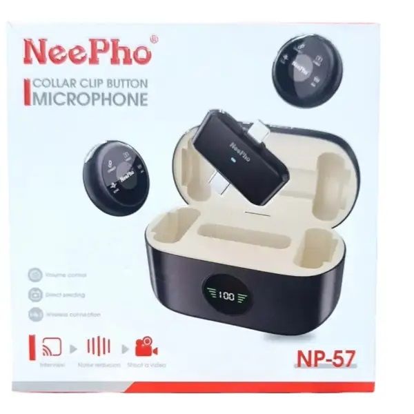 NEEPHO  NP-57 / NP-58 Wireless Microphone  With Magnetic Clip For Iphn And Type C Port