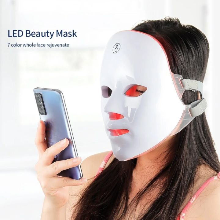 NEW Wireless 7 Colors LED Face Beauty Machine Photon Facial Neck Skin ...