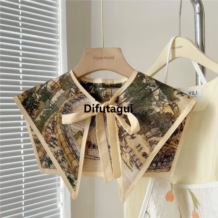 Difutagui%20Detachable%20Shirt%20Collar%20New%20Half%20Shirt%20Necklace%20Shawl%20Floral%20Luxury%20Pattern%20False%20Collar%20Women%20Vintage%20Shoulder%20Wraps%20-%20Image%204