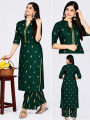 Viscose Rayon Kurta Palazzo Set For Women. 