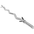 Iron Curl Bar with 2 Locks, 4 feet  EZ curl Bar  Zig Zag Curl Barbell. 