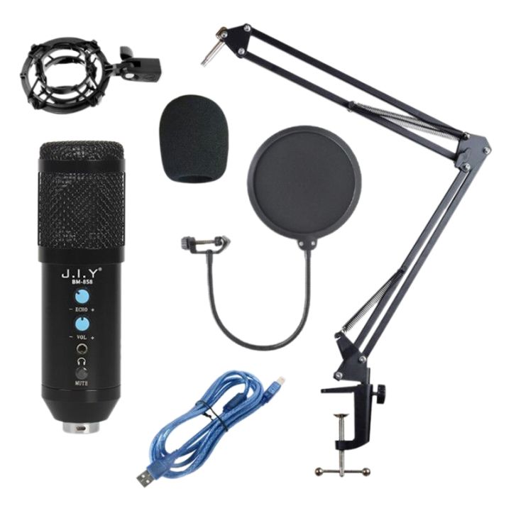 (VDZI) BM858 Microphone Kit Studio USB Computer Condenser Microphone