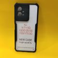 Vivo T1 5G /Vivo Y55 5G /Vivo Y75 5G /Iqoo Z6 5G Cover (All Same Size- Side Fingerprint Model) Clear Transparent Bumper Black Mobile Cover Case. 