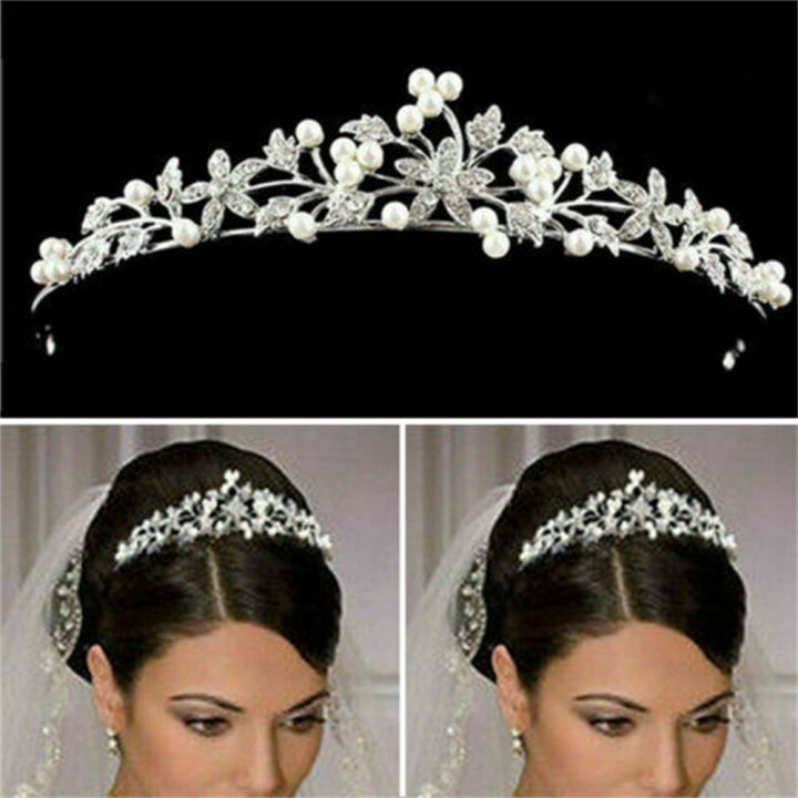 Bridal%20Veil%20Tiara%20Diamante%20Rhinestone%20Crown%20Wedding%20Hair%20Accessories%20Party%20-%20Image%203