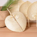 Handmade Straw Woven Fans Craft Summer Cooling Fan Bamboo Home Decoration Natuo. 