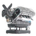 Mini V8 Engine Model Kit Internal Combustion Model V8 Motor Simulation Eight Cylinder Engine Can Be Activated DIY Toy. 