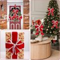 Portable 1/5m Christmas Decoration Red Ribbons DIY 5cm Wide Christmas Bows White Fur Edge Wreath Bows Christmas Decoration. 
