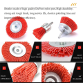 3 Piece Nylon Filament Abrasive Wire Brush Wheel & Cup Brush Set with 1/4 Inch Shank for Removal of Rust/Corrosion/Paint. 