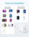 Anker 30W USB-C Charger , Anker 312 Charger with Compact and non- Foldable Design , High-Speed Fast Charging for i-Phone 14/13/12 Series , Samsung S23 , Mac-Book Air , i-Pad Pro , & More 5 ft USB C Cable Included. 