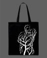 Tree of Life Printed Cotton Tote Bag – Minimalist Nature Design Printed Tote Bag | Black, White. 