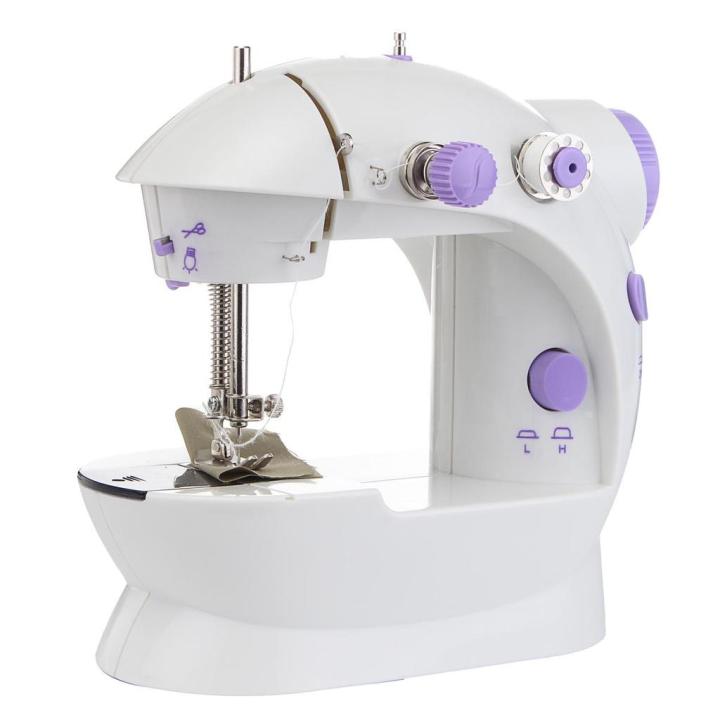 Portable Sewing Machine With Light And Cutter- White/Purple