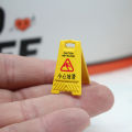 1/12 Dollhouse Caution Wet Floor Warning Sign Dollhouse Miniature Traffic Scene Toys Dolls House Decoration Accessories  AITENG. 