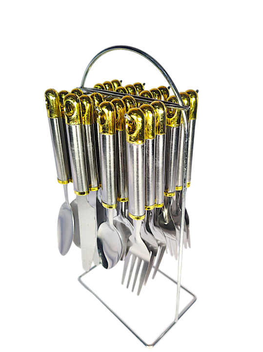 24 Pieces Stainless Steel Cutlery Set With Stand Combo Cutlery Set