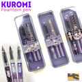 Bizzy Premium quality Kuromi Ink pen with crystal box / fountain pen with 2 cartridges cute stationery for girls. 