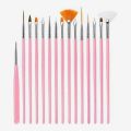 15 Pieces Nail Art Brush Set ( Watercolor And Acrylic Brushes - Nail Art Brush Set (Gel Acrylic Nail Art Brush ). 