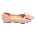 Pink Miss Buckle Design Closed Shoes For Women. 