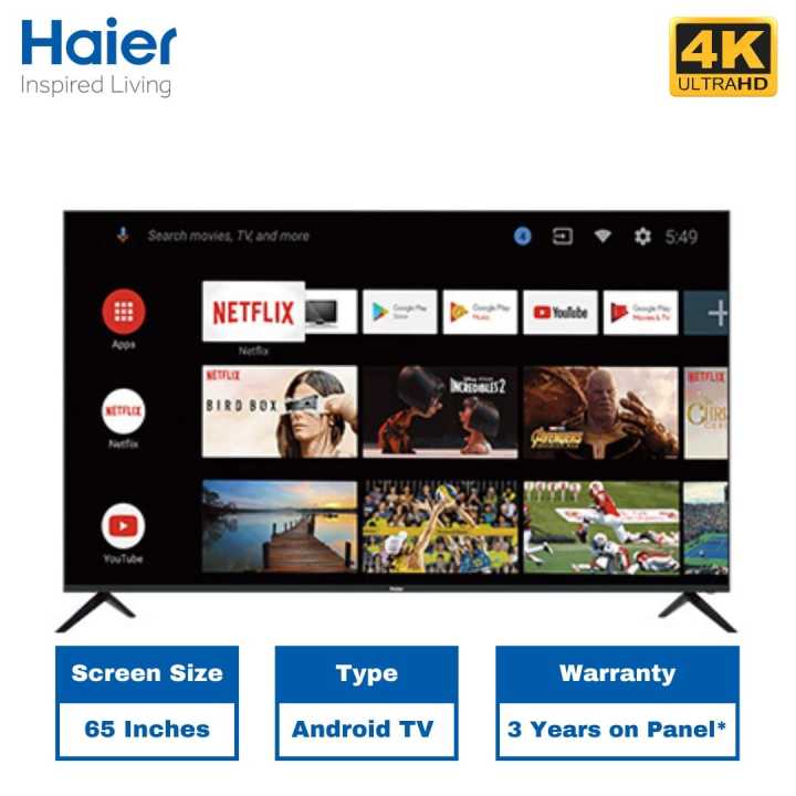 Haier%2065%20Inch%204K%20Bezel%20Less%20Google%20Android%20TV%20-%20Smart%20AI%20Plus%20(LE65K6600HQGA)%20-%20Image%202