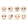 (GGBR) Cute Wooden Beads DIY Wooden Ball Toys Natural Wood. 