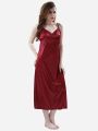 Elegant Satin Silk Nightgown Set with Lace Detail - V-Neck Dress, Bra, and Panty - New. 