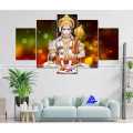 5 Panel Lord Hanuman Canvas | Wall | Home Decor | Canvas | Wall Art With Frame Inside. 