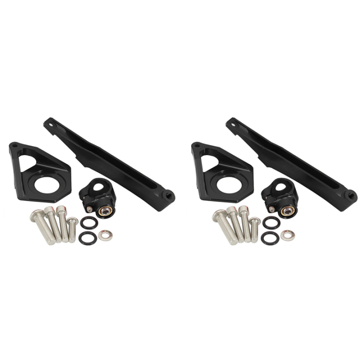 JINMY 2X Motorcycle Steering Stabilizer Damper Mounting Bracket Kit for YZF-R6 YZF600 2003 2004 2005 Black