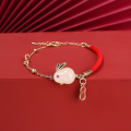 Lucky Rabbit Red Rope Bracelet Cute Jade Bunny Charm Bracelets for Women Red Opal Bead Chains Bangles Chinese New Year Gifts. 