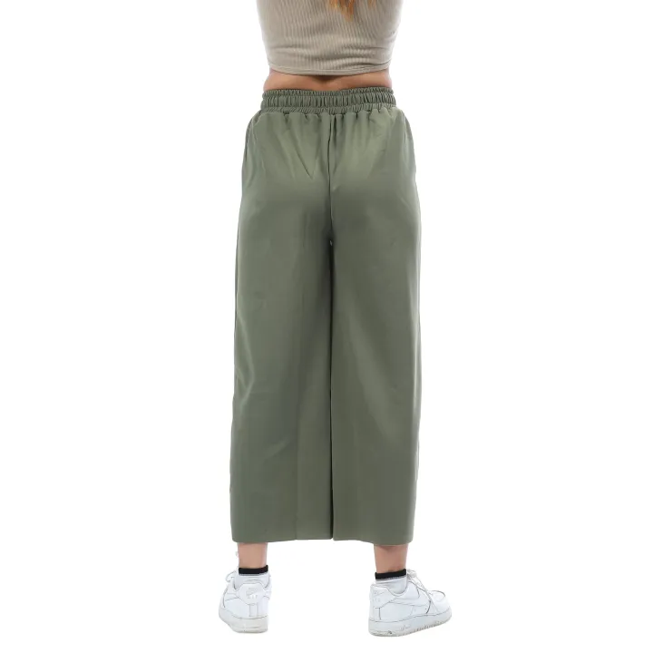 Green%20Color%20Cotton%20Plain%20Elastic%20Waist%20With%20Drawstring%20Side%20Pocket%20Design%20Palazzo%20For%20Women%20-%20Image%205