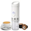 Portable Electric Espresso Coffee Machine Cordless Heat and Cold Brew 3oz Single Serve Mini Coffee Maker with 3-IN-1 Coffee Powder/N Capsule/DG Capsule 20Bar Pump Pressure Rechargeable 9600mAh Battery. 