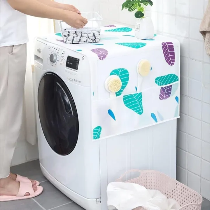 Fridge%20Cover%20and%20Washing%20Mechine%20Cover%20for%20Top%20with%206%20Utility%20Pockets%20Cartoon%20Prints%20Waterproof%20Single%20Door%20-%20Image%204