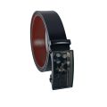 Auto Lock Black Brown Leather Belt For Men. 