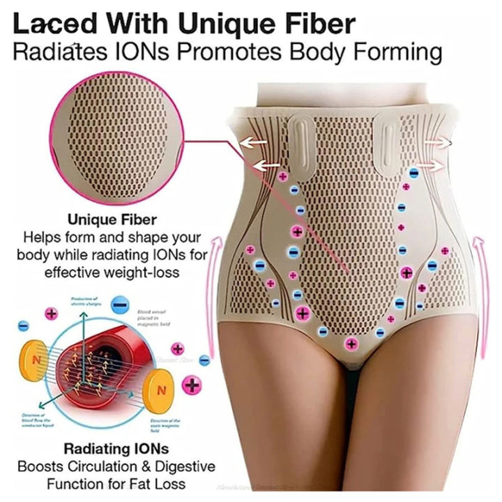 Sales promotion 【Top Picks】Ice Silk Ion Fiber Repair Shaping Women Tummy Control Sculpt Underwear Short High Waisted Body Shaper Briefs Firm Pant Shapewear