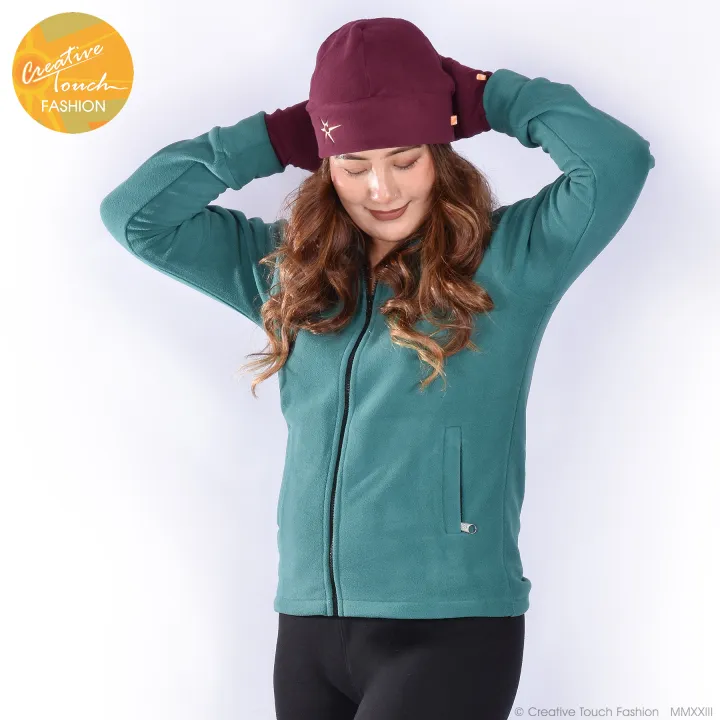 Creative%20Touch%20Fashion%20Petrol%20Blue%20Front%20YKK%20Zippered%20Polar%20Fleece%20Jacket%20For%20Women%20MJK1076%20-%20Image%204