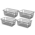 fasdaga 4 Pack Wire Storage Baskets, Farmhouse Metal Wire Basket Freezer Storage Organizer Bins with Handles(Black). 