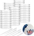 10 PCS Borosilicate Petri Dishes With Lid And 10 Pcs Transfer Pippet, 80mm x 15mm Sterile Petri Dishes For Bioresearch Science Art Projects. 
